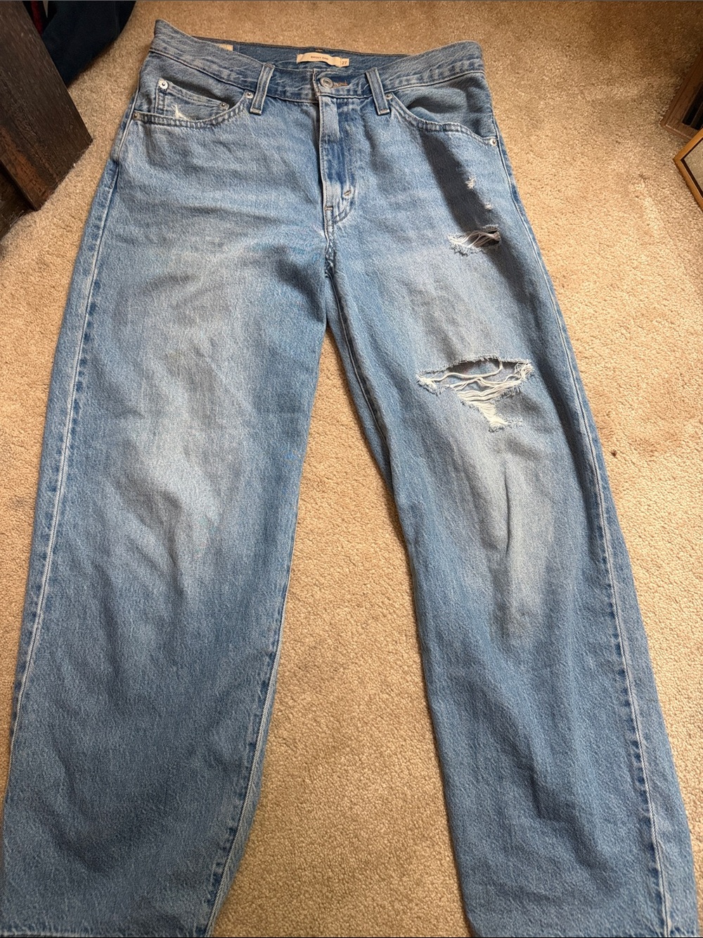 Classic Men's Light Blue Distressed Jeans